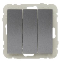 Трехклавишный выключатель Logus 21088 TAL 10АХ 250В (алюминий)