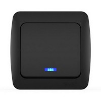 Выключатель ALSU черный мат 1-кл с подсветкой ( 504-014800-201 )