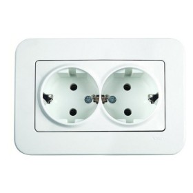 Розетка двойная белая VIKO Rollina