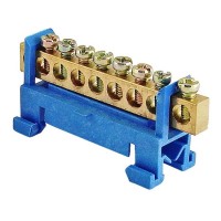 Изолированная шина TNSy «N» ШЛС6х9-8 стойка на DIN-рейку синяя (TNSy5500176)