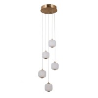 Підвісний світильник, люстра Italux PND-34362-5-HBR-OPAL Ganti LED 5x12W 3000K 1300Lm IP20 золотий