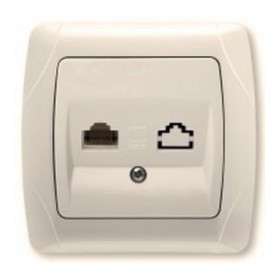 Розетка комп'ютерна (Cat 5e) кремова VIKO Carmen