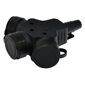 Розетка кабельная 3-местная ETI ERS-3C 2Р+РЕ Schuko каучук IP44 черная