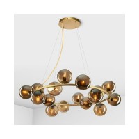 Люстра із скляними плафонами кулі Imperium Light 14016100.12.69 Frost E14 16x40W IP20 Золота
