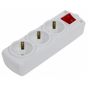 Тримісна колодка E.Next etes.3.zs із заземленням та вимикачем (s042105)