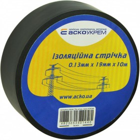 Ізоляційна стрічка Аско-Укрем 0,13x19мм/10м чорна (A0150020037)