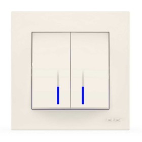 Вимикач EL-BI VEGA білий 2-кл з підсвіткою ( 510-010200-203 )