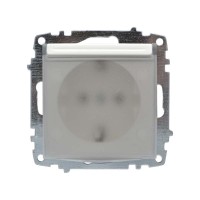 Розетка ELBI ZENA біла 1-на з заземленням з кришкою без рамки ( 609-010200-218 )