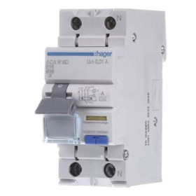 Диференційний автомат Hager ACA916D B 16A 1P+N 6кА 10мА A