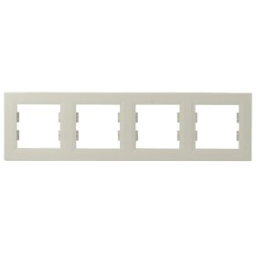 Рамка 4-местная горизонтальная кремовая Asfora, EPH5800423