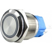 Кнопка Аско-Укрем TYJ 19-371 1NO+1NC 220В с подсветкой и фиксацией зеленая (A0140010119)