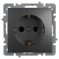 Розетка Nilson Touran антрацит 1-я с заземлением без рамки ( 24160417 )