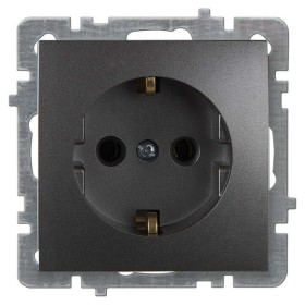 Розетка Nilson Touran антрацит 1-на з заземленням без рамки ( 24160417 )