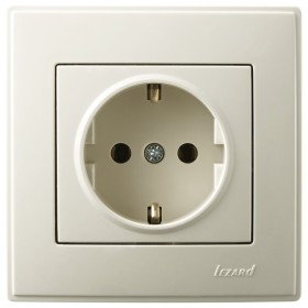 Розетка Lezard «Lesya» (705-0303-122B) с/з (кремовая)