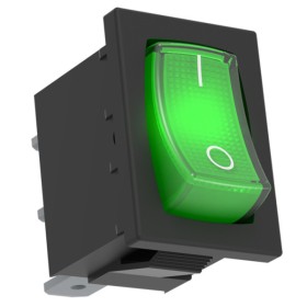 Зелений вимикач з лампою тліючого розряду Elko-Ep USS-08