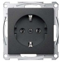 Механізм розетки SCHUKO з центр.платою антрацит 16А Merten, MTN2301-0414