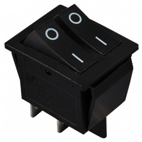 Переключатель Аско-Укрем KCD2-2101 B/B (0-I) 2-х клавишный черный (A0140040108)