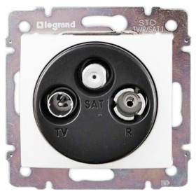 Механизм розетки TV-R-SAT проходная Valena белый