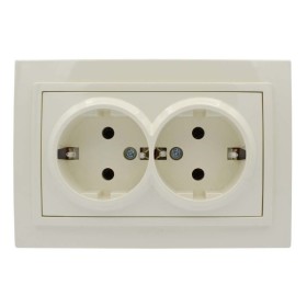 Розетка ELBI ZENA кремовая 2-я с заземлением ( 500-010300-907 )