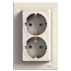Розетка двойная кремовая Asfora, EPH9900123