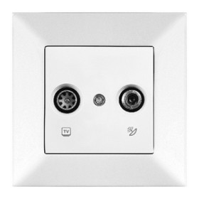 Розетка TV/SAT Meridian, кінець, білий