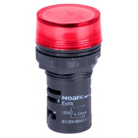 Сигнальний індикатор NOARK Ex9IL 1C r плоский 230В AC червоний (105445)