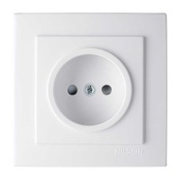 Розетка Nilson Touran біла 1-на без заземлення з шторкою ( 24111016 )