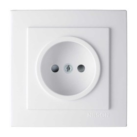 Розетка Nilson Touran біла 1-на без заземлення з шторкою ( 24111016 )