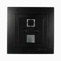 Розетка Nilson Touran чорна мат комп'ютерна без модуля ( 24381042 )