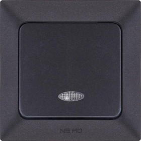 Вимикач 1-клавішний NE-AD ARAS 93-124-01-I з led-підсвіткою чорний