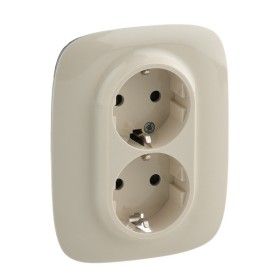 Розетка двойная с з/к и шторками Legrand Valena Allure слоновая кость