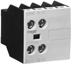 Додатковий контакт Hager EVA005 1НВ+1НЗ для EV007…EV038 EVN022…EVN045 EVL014…EVL027