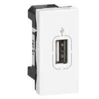 USB розетка Legrand Mosaic 1 модуль біла