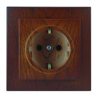 Розетка Nilson Touran горіх 1-на з заземленням ( 24271017 )