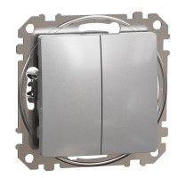 Двухклавишный выключатель Schneider Electric Sedna Design & Elements алюминий SDD113105