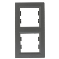 Рамка двойная вертикальная сталь Asfora, EPH5810262