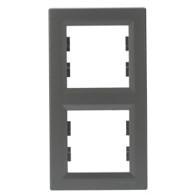 Рамка двойная вертикальная сталь Asfora, EPH5810262