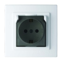 Розетка Nilson Touran біла 1-на з заземленням з кришкою ( 24111018 )