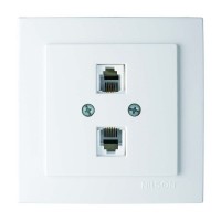 Розетка Nilson Touran белая телефонная 2-я RJ11 ( 24111041 )
