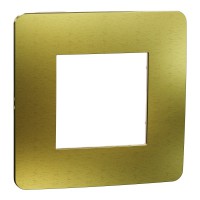 Одномісна рамка Schneider Electric Unica New NU280260M матова золото/беж