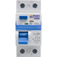 Пристрій захисного відключення Аско-Укрем UTrust 1P+N 40А 30мА А (A0010210136)