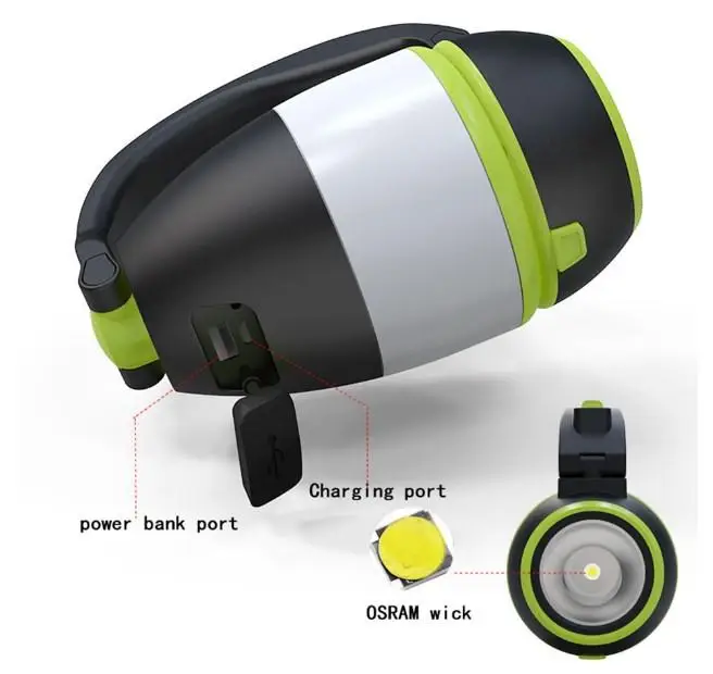 Кемпінговий світлодіодний ліхтар трансформер 3 в 1 з функцією powerbank SHAYING - фото №8