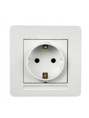 Розетка Nilson Selene біла 1-на з заземленням