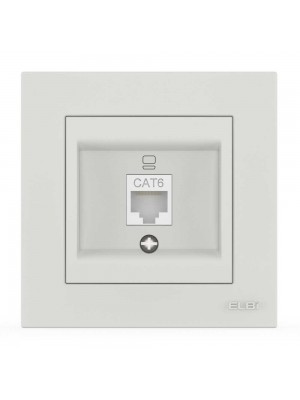 Розетка EL-BI VEGA белый мат компьютерная 1-я CAT6&nbsp;RJ45