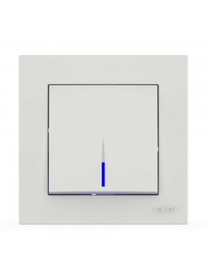 Выключатель EL-BI VEGA белый мат 1-кл с подсветкой 