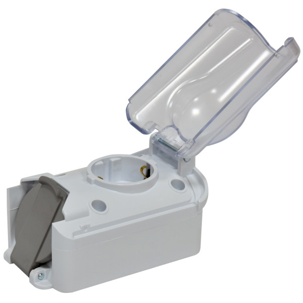 Накладна розетка двомісна з кришкою ETI PRE-2PC IP44 (4481021) - фото №3