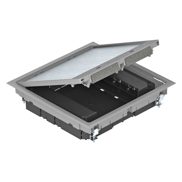 Розетковий люк OBO Bettermann (7405037) GES9 на 8 постів 45x45 242х242мм h=55мм (додатково 2х MT45V)