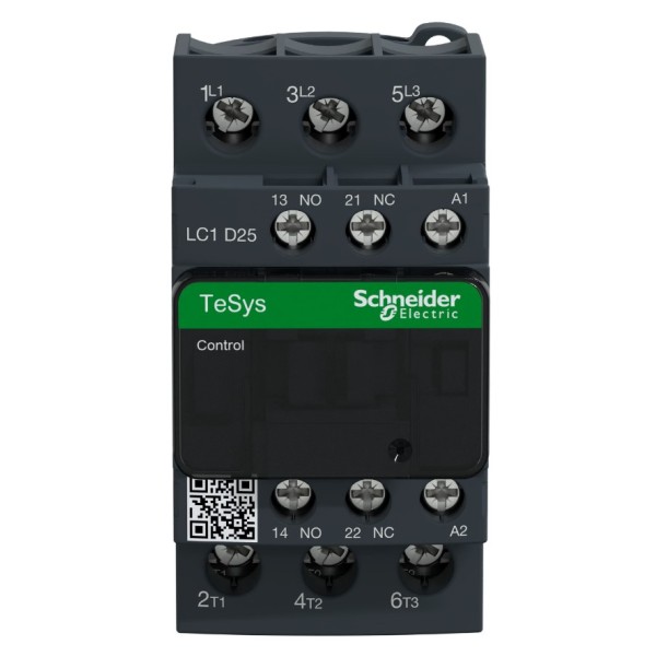 Контактор Schneider Electric LC1D25B7 TeSys Deca 3Р 25A НО+НЗ 24В ограничитель - фото №1