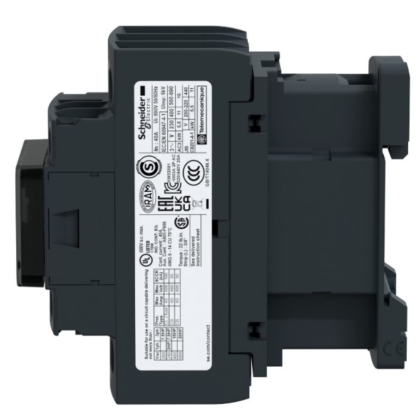 Контактор Schneider Electric LC1D25B7 TeSys Deca 3Р 25A НО+НЗ 24В ограничитель - фото №2