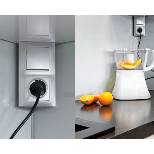 Двойная угловая коробка Kontakt Simon Simon 54 Premium DPNR2/43 для накладного монтажа под рамки (серебро) - фото №2